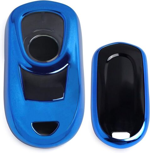 iJDMTOY Chrome Finish Blue TPU Key Fob Protective Cover Case Compatible with Buick 2016-up Envision, 2017-up Lacrosse Encore, 2018-up Regal Enclave in Kuwait