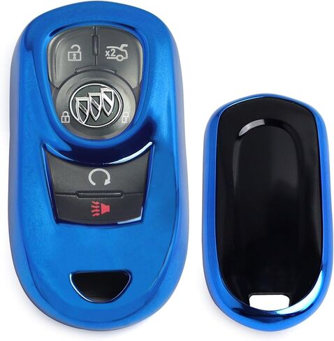 iJDMTOY Chrome Finish Blue TPU Key Fob Protective Cover Case Compatible with Buick 2016-up Envision, 2017-up Lacrosse Encore, 2018-up Regal Enclave in Kuwait