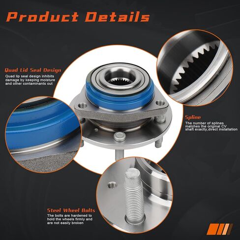 (Pair) DRIVESTAR 513160 FWD Front Left/Right Wheel Hub & Bearing Assembly for Chevy Impala/Monte Carlo/Venture, for Buick Century/Regal/Rendezvous/Lacrosse, for Pontiac Aztek/Montana/Grand Prix in Kuwait