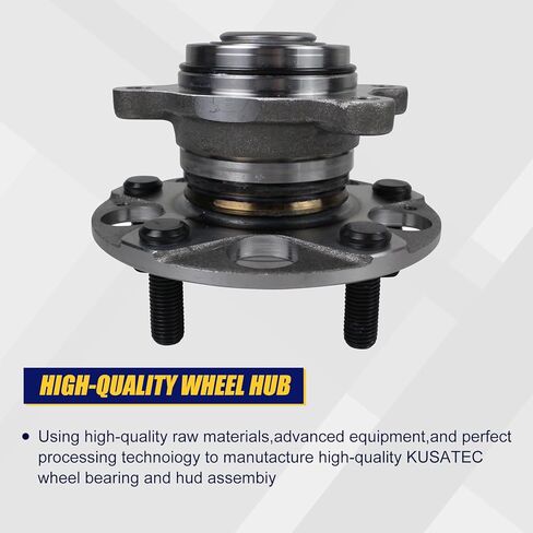 KUSATEC 512256 محمل العجلات الخلفية ومجموعة المحور متوافقة مع 2006-2011 Acura CSX، Honda Civic، 5 براغي العروة مع ABS in Kuwait