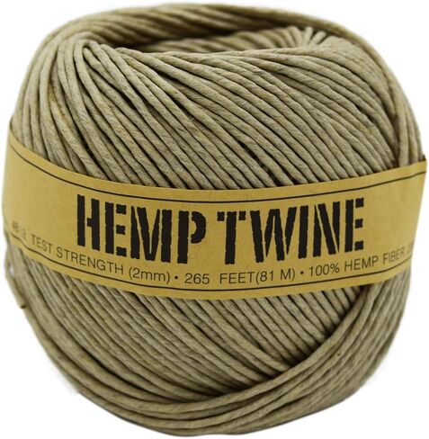 Hemp Twine for Gardening - Twine for Crafts - Organic Natural Hemp String for Jewelry Making - Strong Durable Cord for Decoration, Macrame + Cooking - 1MM 100G/430 Ft. - 20 lb. Test Strength - Natural in Saudi Arabia