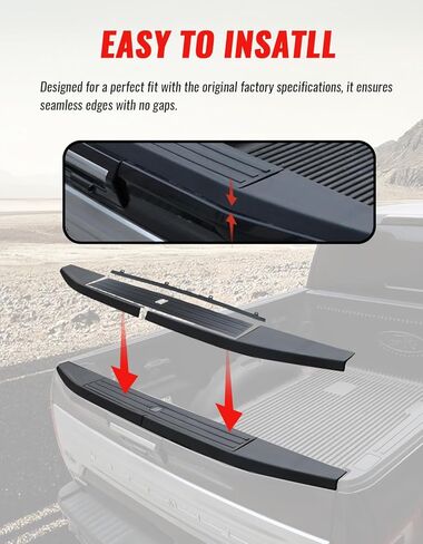 Tailgate Cover Molding Trim for Ford F150 15-20, Combined Tailgate Step Center Flexible Flex Step Protector Cap Top Trim for Ford F150 2015-2020 Accessories, Replace #FO1904135#FL3Z9940602B in Kuwait