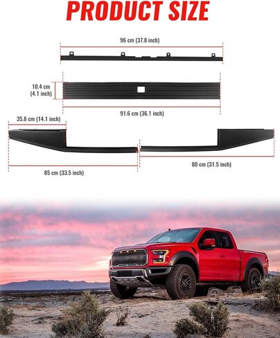 Tailgate Cover Molding Trim for Ford F150 15-20, Combined Tailgate Step Center Flexible Flex Step Protector Cap Top Trim for Ford F150 2015-2020 Accessories, Replace #FO1904135#FL3Z9940602B in Kuwait