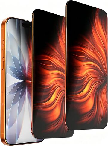 2 حزمة لـ iPhone 16 Privacy Screen Protector Anti Spy Preded Glass Lradient ملونة لـ 16 تأثيرًا مرآة تغطية كاملة مضادة للمحاذاة المضادة للبوب in Kuwait