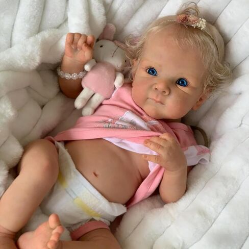 Rxdoll واقعية Reborn Baby Baby Dolls Silicone Vinyl Full Body Girl 18 inch LifeLike Baby Dolls تبدو دمية الطفل الولادة في الحياة الواقعة وثيقة تشريحيًا. in Saudi Arabia