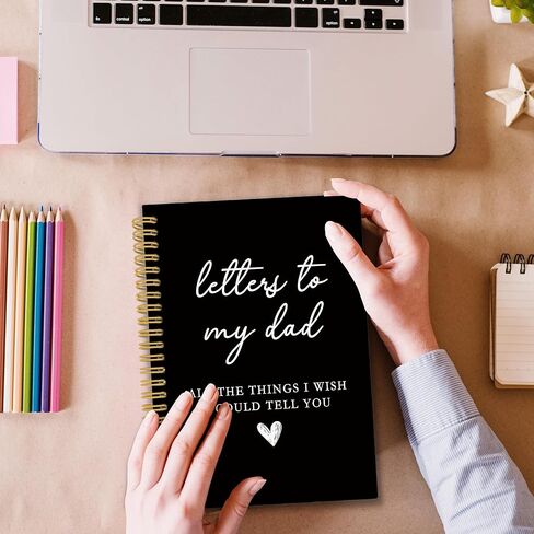XPH Dad Memorial Gifts Spiral Notebook, Letters to My Dad Journaling Notebooks, Remembrance Sympathy Gifts for Loss of Father Hardcover Journals for Writing 160 Pages 5.5 x 8.3 Inch, Bereavement Gift in Kuwait