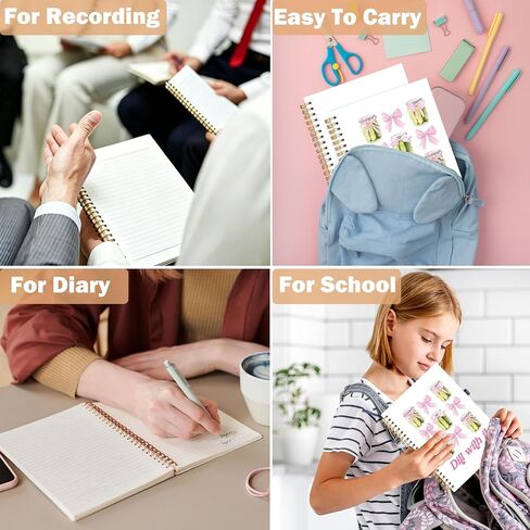 Gungjoeng Coquette Pink Bow Pickle Notebook Journal للنساء، هدايا العشاق تحت عنوان المخلل، الشبت المضحك مع دفتر ملاحظات حلزوني بغلاف صلب لتدوين ملاحظات العمل 5.5x8.3 بوصة in Kuwait