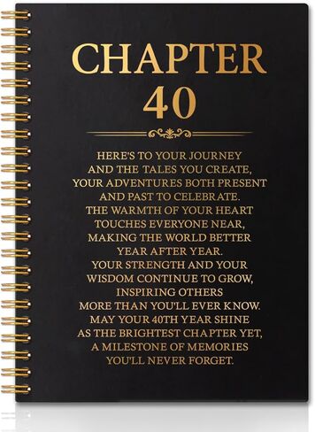 Chapter 40 Hardcover 160 Pages Lined Spiral Notebooks, 40th Birthday Memory Notebook, Funny Fortieth Bday Journal, Forty Birthday Gifts for Coworker Boss, Turning Forty Gifts for Women Men in Kuwait