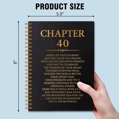 Chapter 40 Hardcover 160 Pages Lined Spiral Notebooks, 40th Birthday Memory Notebook, Funny Fortieth Bday Journal, Forty Birthday Gifts for Coworker Boss, Turning Forty Gifts for Women Men in Kuwait