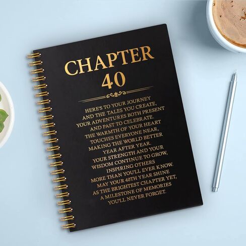 Chapter 40 Hardcover 160 Pages Lined Spiral Notebooks, 40th Birthday Memory Notebook, Funny Fortieth Bday Journal, Forty Birthday Gifts for Coworker Boss, Turning Forty Gifts for Women Men in Kuwait