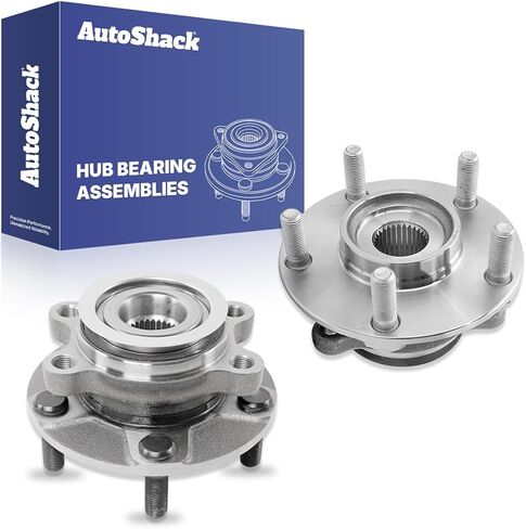 مجموعات محمل محور العجلة الأمامية من AutoShack - جانب السائق والراكب لنيسان، Rogue 2008-2013 Sentra 2007-2012 Rogue Select 2014-2015، AWD FWD L4 2.5L - 5 عروة، مع ABS in Kuwait