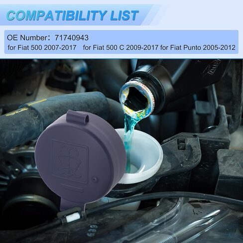 Car Washer Fluid Cap for Fiat 500 2007-2017 Windshield Washer Reservoir Cap No.71740943 Leak-Proof Plastic Replacement Cap Blue 1 Pcs in Kuwait