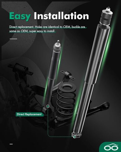 SCITOO Rear Pair Shock Absorbers Struts Compatible with 2007-2015 for Mazda for CX-9, Replace 349070 37331 Automotive Shocks in Kuwait
