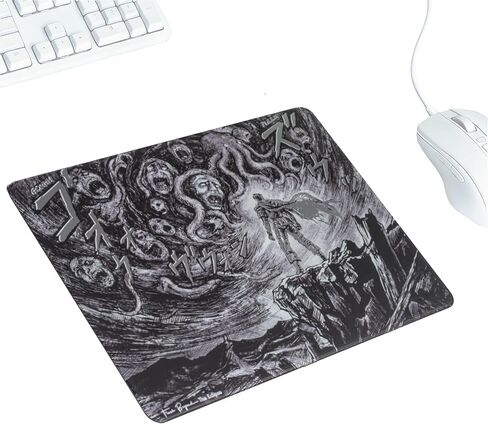 Foil Art Glass Gaming Mouse Pad, 3mm Tempered Hard Glass Mousepad, Silver Eclipse Metallic Foil Design, Fast Glide, Anti-Slip Base, 400x300mm in Saudi Arabia