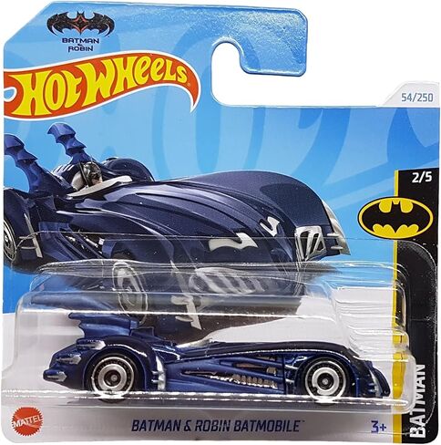 Hot Wheels - Batman & Robin Batmobile - Batman 2/5 - HTD51 - Short Card - DC - Dark Blue - Mattel 2024-1:64 in Kuwait
