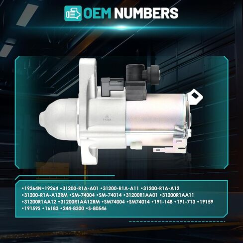 19159 Starter Motor Fit for Honda Civic 2012-2015 1.8L, HR-V HRV 2016-2022 1.8L, for Acura ILX 2013-2015 2.0L Automotive Replacement Starters#31200-R1A-A01, 31200-R1A-A11, 19264 Engine Starter in Kuwait