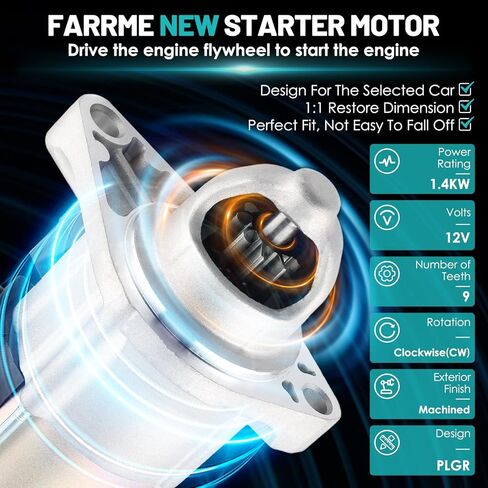 19159 Starter Motor Fit for Honda Civic 2012-2015 1.8L, HR-V HRV 2016-2022 1.8L, for Acura ILX 2013-2015 2.0L Automotive Replacement Starters#31200-R1A-A01, 31200-R1A-A11, 19264 Engine Starter in Kuwait
