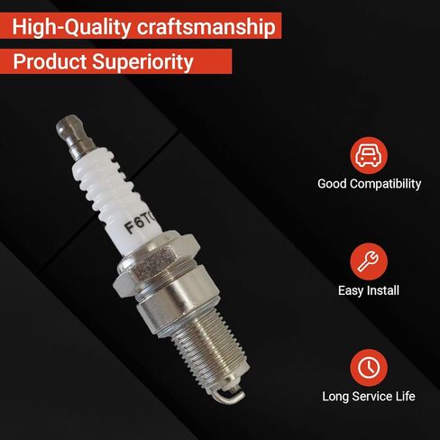 Spark Plug F6TC Compatible with Honda GX160 GX200 GX270 GX390 Generator 5.5hp 6.5hp 13hp Replaces NGK BP6ES CHAMPION N9YC Bosch W6D Denso W20EP (4 Pack) in Kuwait