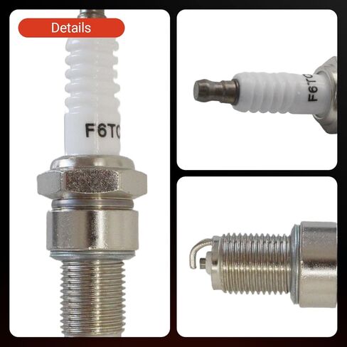 Spark Plug F6TC Compatible with Honda GX160 GX200 GX270 GX390 Generator 5.5hp 6.5hp 13hp Replaces NGK BP6ES CHAMPION N9YC Bosch W6D Denso W20EP (4 Pack) in Kuwait