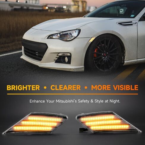 1 Pair Front Left Right Side Turn Signal Light Lamps for Toyota 86 for Subaru BRZ for Scion FR-S 2013-2019 | Clear Lens Amber LED Light | Replaces # 84912CA150, 84912CA140 in Kuwait