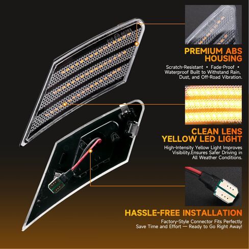 1 Pair Front Left Right Side Turn Signal Light Lamps for Toyota 86 for Subaru BRZ for Scion FR-S 2013-2019 | Clear Lens Amber LED Light | Replaces # 84912CA150, 84912CA140 in Kuwait