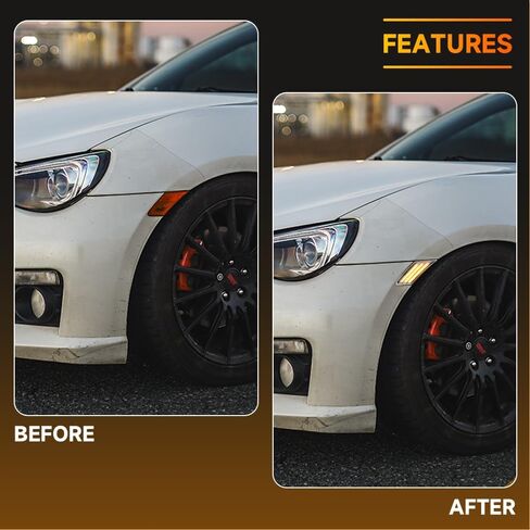 1 Pair Front Left Right Side Turn Signal Light Lamps for Toyota 86 for Subaru BRZ for Scion FR-S 2013-2019 | Clear Lens Amber LED Light | Replaces # 84912CA150, 84912CA140 in Kuwait
