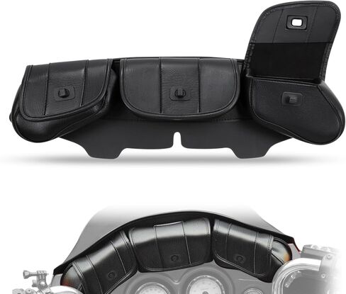 3 Pocket Fairing Pouch Windshield Bag Fits For Harley Touring Electra Street Tri Glide 1996-2013 in Kuwait