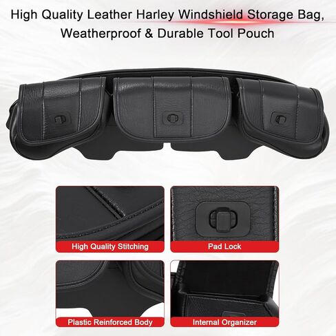 3 Pocket Fairing Pouch Windshield Bag Fits For Harley Touring Electra Street Tri Glide 1996-2013 in Kuwait