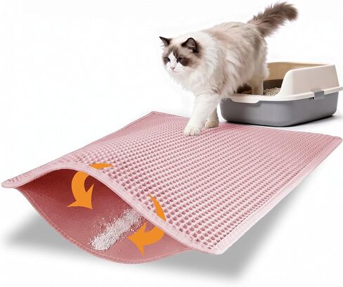 Pieviev Cat Litter Mat Double Layer Waterproof Urine Proof Trapping Mat 1 Pack (Gray, 24x15 Inch (Pack of 1)) in Saudi Arabia