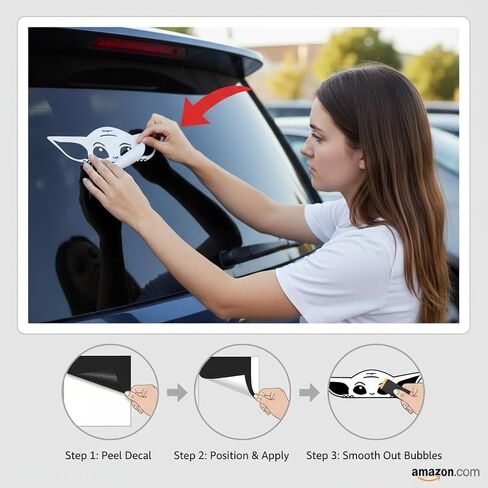 Baby Alien Car Decal 2-Pack, White Die-Cut Vinyl Sticker 7x10 Inch, Cute Window Art for Car Truck Laptop in Saudi Arabia