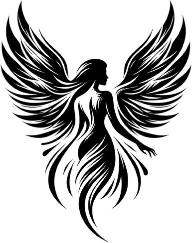 2 PCS Angel's Wings Vinyl Decals, Waterproof Removable Stickers for Laptops, Cars, Trucks, Bumpers,Motorcycles Z-144 in Saudi Arabia