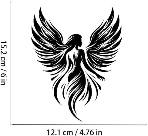 2 PCS Angel's Wings Vinyl Decals, Waterproof Removable Stickers for Laptops, Cars, Trucks, Bumpers,Motorcycles Z-144 in Saudi Arabia