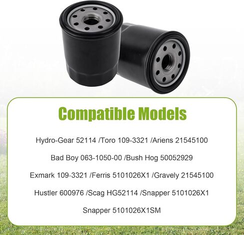 2pcs Oil Filter Replacement for Hydro-Gear 52114 Toro 109-3321 Gravely 21545100, Transmission & Hydraulic Automotive Engine Car Filtro Aceite Motor Compatible with Ariens Bad Boy Bush Hog Exmark in Kuwait