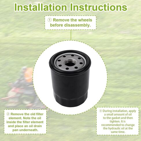 2pcs Oil Filter Replacement for Hydro-Gear 52114 Toro 109-3321 Gravely 21545100, Transmission & Hydraulic Automotive Engine Car Filtro Aceite Motor Compatible with Ariens Bad Boy Bush Hog Exmark in Kuwait