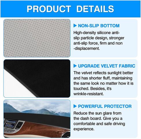 Car Dash Cover Mat Fit for Hyundai Genesis Sedan 4 Door 2008-2012 2013 2014,Dashboard Pad Dash Mat Sunshade Glare UV Rays Protector Dashboard Cover Mat Non-Slip in Saudi Arabia