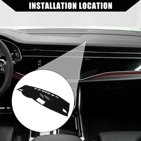 Dash Cover for Audi Q3 2012-2018 / Center Console Dashboard Cover/Non-Slip/Polyester / 1 Pcs Black in Kuwait