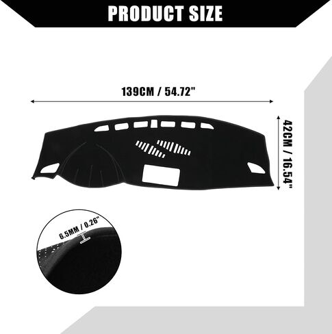 Dash Cover for Audi Q3 2012-2018 / Center Console Dashboard Cover/Non-Slip/Polyester / 1 Pcs Black in Kuwait