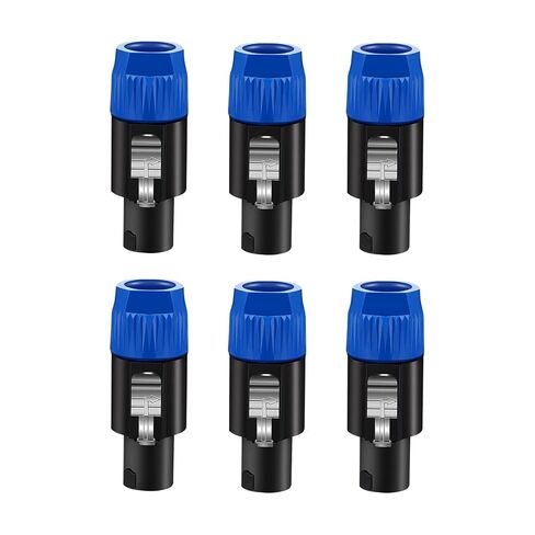 5 CORE 6 Packs 4 Pole Speakon Connector with Twist Lock Audio Male Plug – Loud Speaker to Amplifier Plug - 4 Conductor Speak-On Cable Adapter Compatible NL4FC, NL4FX, NL2FC, 2X (Blue, Red, Yellow) in Saudi Arabia