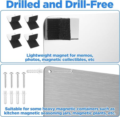 3 Pack Magnetic Board, 17.1" x 11.8" Magnet Bulletin Board with Dual Mounting Display for Notes, Photos, Letters, Spice Jars, Suitable for Wall, Refrigerator, Cabinet in Kuwait