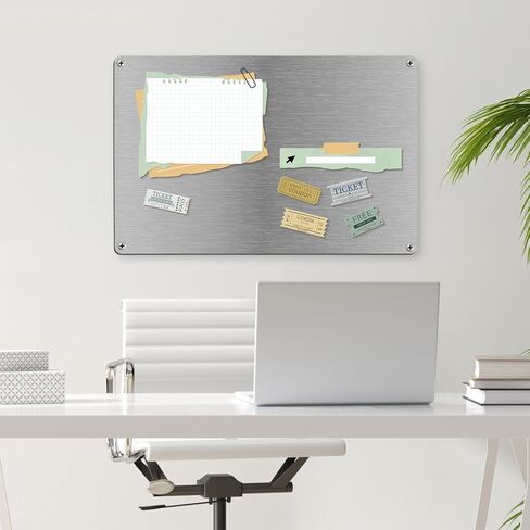 3 Pack Magnetic Board, 17.1" x 11.8" Magnet Bulletin Board with Dual Mounting Display for Notes, Photos, Letters, Spice Jars, Suitable for Wall, Refrigerator, Cabinet in Kuwait