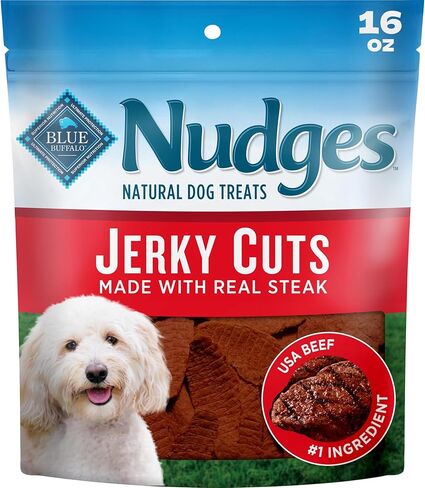 Blue Buffalo Nudges Jerky Cuts Dog Treats, Made in the USA with Natural Ingredients, Steak, 16-oz Bag in Saudi Arabia