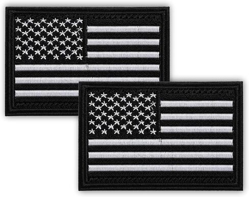 2 Pack American Flag Patches(2.1x3.3 Inch) US Flag Patch Hook and Loop Premium Embroidered Patch Rectangular Sew on Military Army Uniform Vest Emblems Backpacks Accessories Patriotic Badge(Gold) in Kuwait