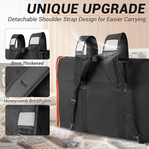 Padded Monitor Carrying Case-12MM Thick Full Wrap,27-32 Inch Computer Screen Bag Hold Up to 2 LCD Screens/TVs,4 Ways to Carry,Multiple Pockets for Keyboard,Mouse,Accessories in Saudi Arabia