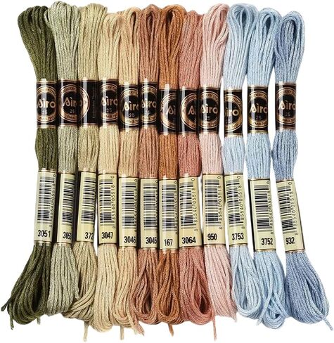 24 Skeins 210 Yards Cross Stitch Floss Variegated Polyester Embroidery Thread Autumn Color Friendship Bracelet String 6 Ply Yarn Threads Bulk for Jewelry Making Bracelet Knitting Stitching in Kuwait