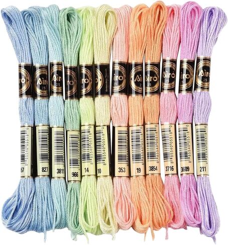 24 Skeins 210 Yards Cross Stitch Floss Variegated Polyester Embroidery Thread Autumn Color Friendship Bracelet String 6 Ply Yarn Threads Bulk for Jewelry Making Bracelet Knitting Stitching in Kuwait