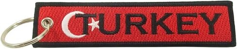 Turkey Flag Key Chain, 100% Embroidered in Kuwait