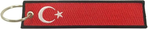 Turkey Flag Key Chain, 100% Embroidered in Kuwait