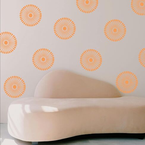 2-Pack 12" x 12" Large Boho Sunburst Floral Tile Stencils - Reusable Vintage Floor & Wall Stencils Templates for Painting Floors, Tile, Concrete Patio, Wall, Furniture, Canvas, Fabric & Home Decor in Saudi Arabia