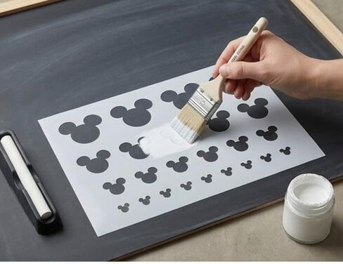 Micky Mouse Pattern Stencil – 4 Size Options – Reusable Mickey Stencil for Painting, Drawing, Walls, Wood, Fabric in Saudi Arabia