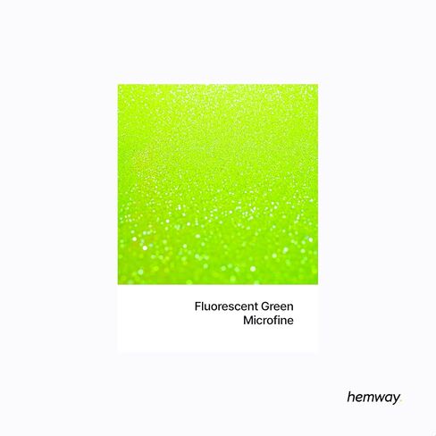 Hemway Craft Glitter 100g / 3.5oz Glitter Flakes for Arts Crafts Tumblers Resin Epoxy Scrapbook Glass Schools Paper Halloween Decorations - Microfine (1/256" 0.004" 0.1mm) - Fluorescent Green in Saudi Arabia